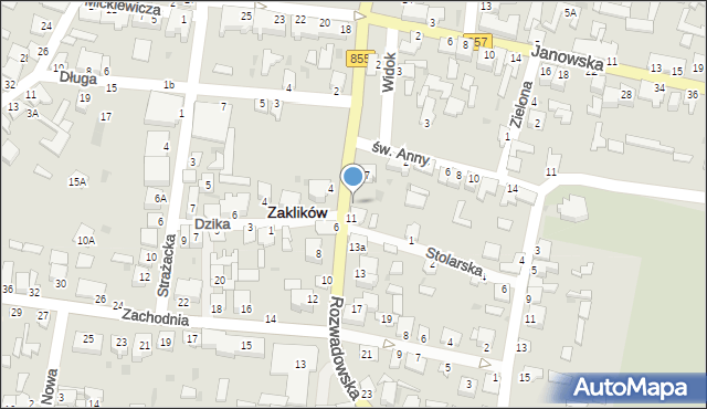 Zaklików, Rozwadowska, 9, mapa Zaklików