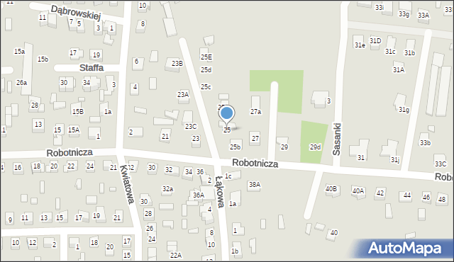 Zamość, Robotnicza, 25, mapa Zamościa