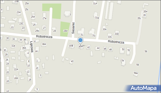 Zamość, Robotnicza, 40A, mapa Zamościa