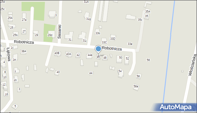 Zamość, Robotnicza, 46, mapa Zamościa