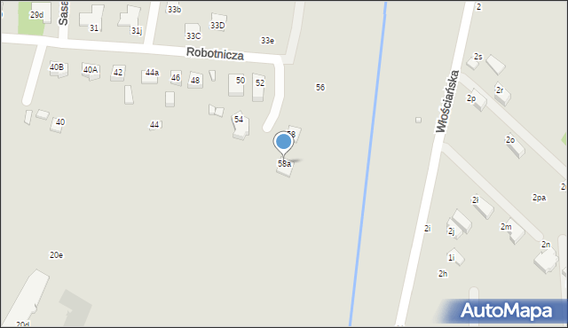 Zamość, Robotnicza, 58a, mapa Zamościa