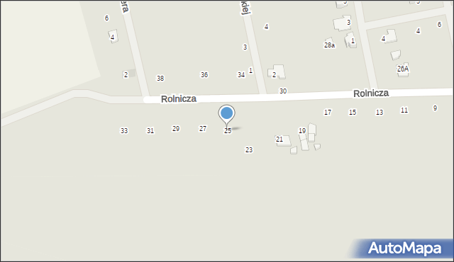 Zamość, Rolnicza, 25, mapa Zamościa