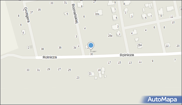 Zamość, Rolnicza, 32, mapa Zamościa