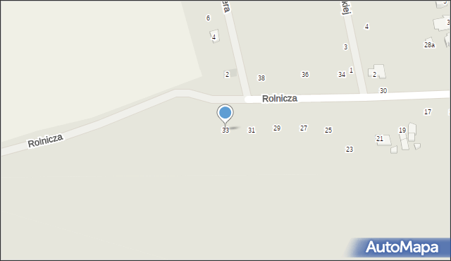 Zamość, Rolnicza, 33, mapa Zamościa