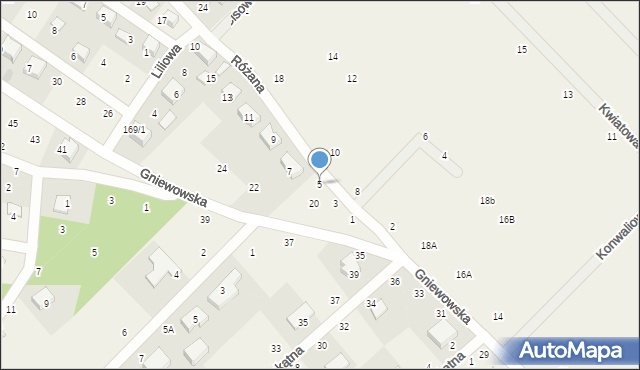 Zbychowo, Różana, 5, mapa Zbychowo