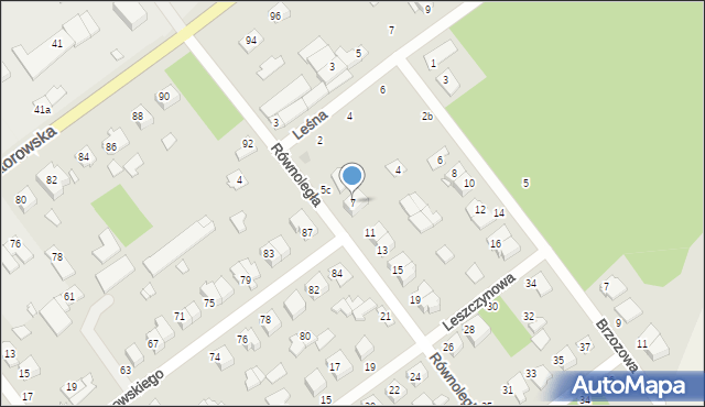 Żyrardów, Równoległa, 7, mapa Żyrardów