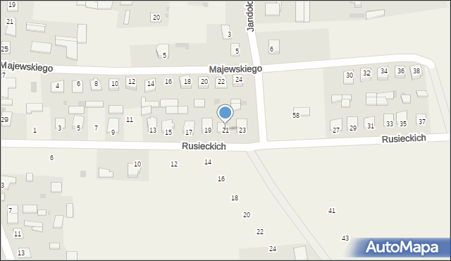 Adamów, Rusieckich Adama i Hieronima, 21, mapa Adamów