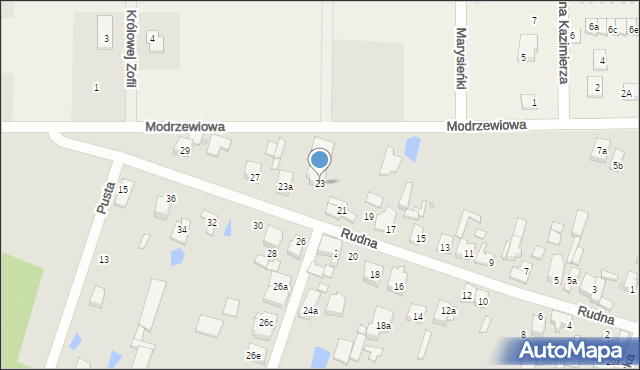 Aleksandrów Łódzki, Rudna, 23, mapa Aleksandrów Łódzki