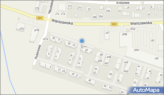 Babice Nowe, Rubinowa, 31, mapa Babice Nowe