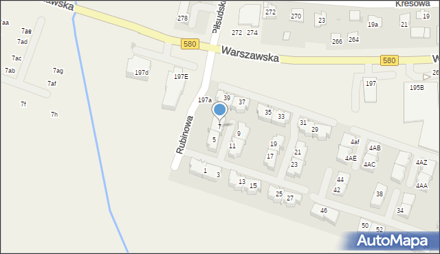 Babice Nowe, Rubinowa, 7, mapa Babice Nowe