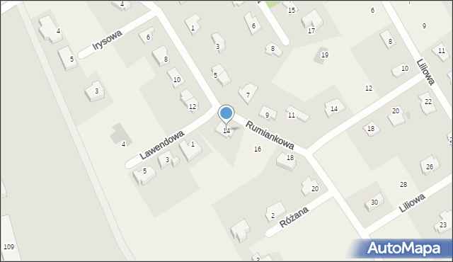 Bartąg, Rumiankowa, 14, mapa Bartąg