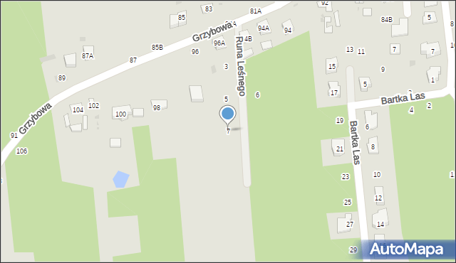 Biała Podlaska, Runa Leśnego, 7, mapa Białej Podlaskiej