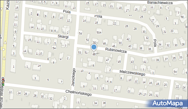 Białystok, Rubinowicza Wojciecha, 49, mapa Białegostoku