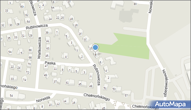 Białystok, Rubinowicza Wojciecha, 8, mapa Białegostoku