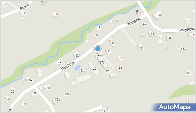 Bielsko-Biała, Ruciana, 17, mapa Bielsko-Białej