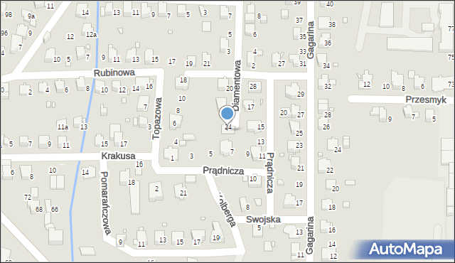 Bielsko-Biała, Rubinowa, 24c, mapa Bielsko-Białej