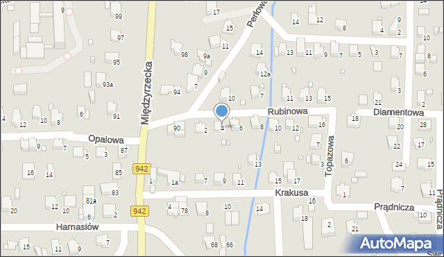 Bielsko-Biała, Rubinowa, 4, mapa Bielsko-Białej