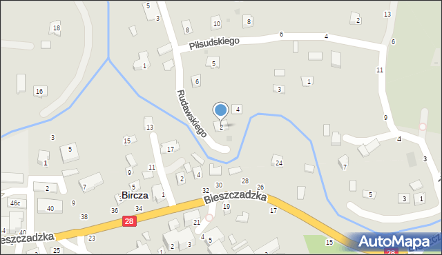 Bircza, Rudawskiego A., 2, mapa Bircza