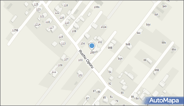 Bojszowy Nowe, Ruchu Oporu, 100, mapa Bojszowy Nowe