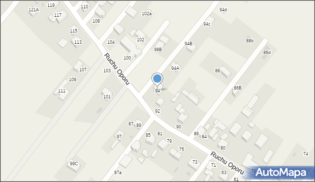 Bojszowy Nowe, Ruchu Oporu, 94, mapa Bojszowy Nowe