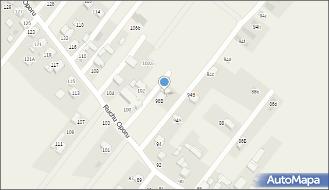 Bojszowy Nowe, Ruchu Oporu, 98C, mapa Bojszowy Nowe