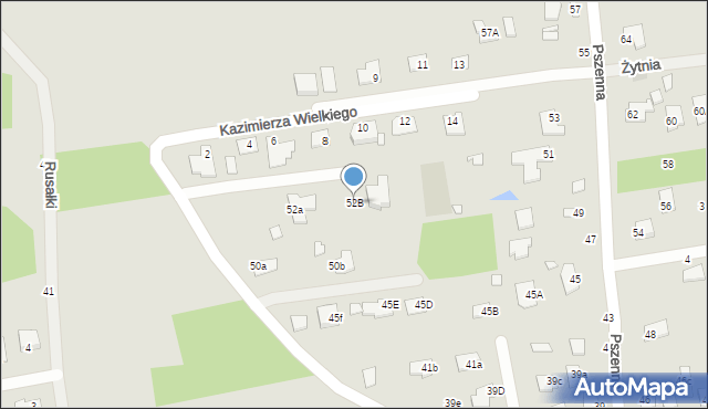 Chełm, Rusałki, 52B, mapa Chełma