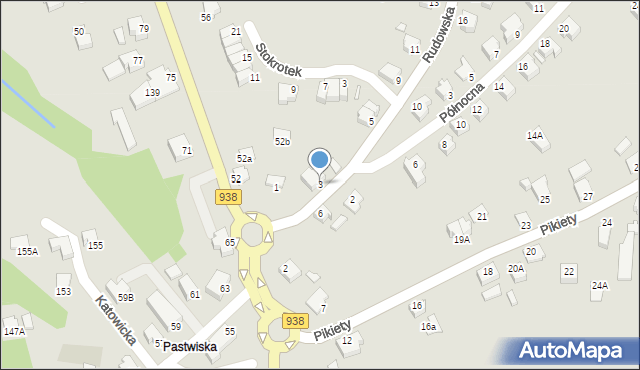 Cieszyn, Rudowska, 3, mapa Cieszyna