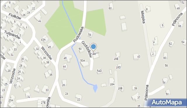 Cieszyn, Rudowska, 54b, mapa Cieszyna