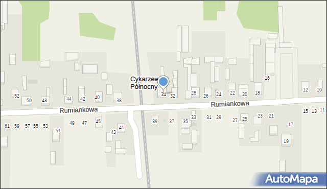 Cykarzew Północny, Rumiankowa, 34, mapa Cykarzew Północny