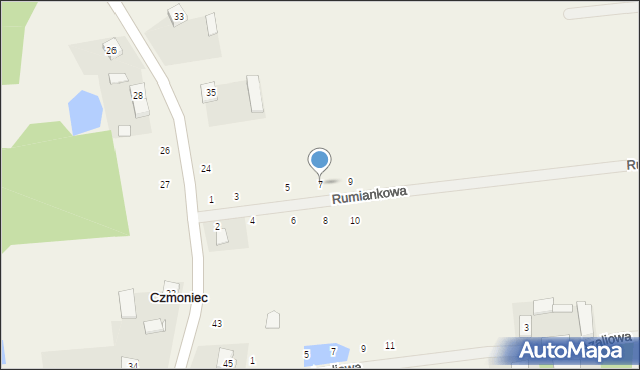 Czmoniec, Rumiankowa, 7, mapa Czmoniec