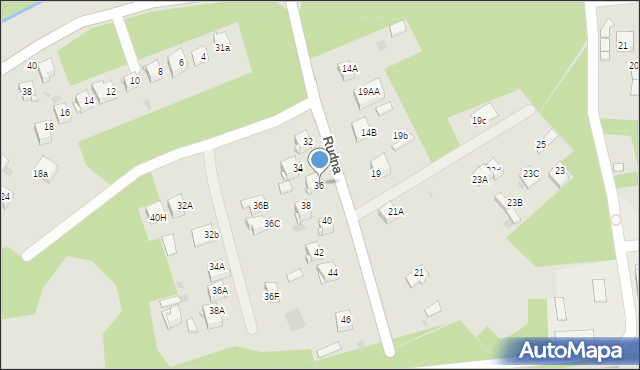 Dąbrowa Górnicza, Rudna, 36, mapa Dąbrowa Górnicza