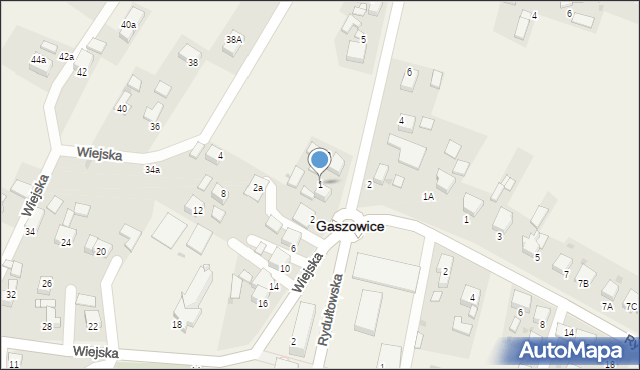 Gaszowice, Rudzka, 1, mapa Gaszowice