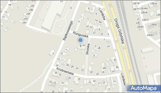 Gdynia, Rungurska, 9, mapa Gdyni