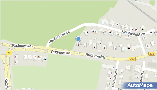 Głogów, Rudnowska, 1, mapa Głogów