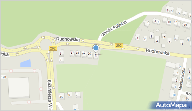 Głogów, Rudnowska, 21, mapa Głogów