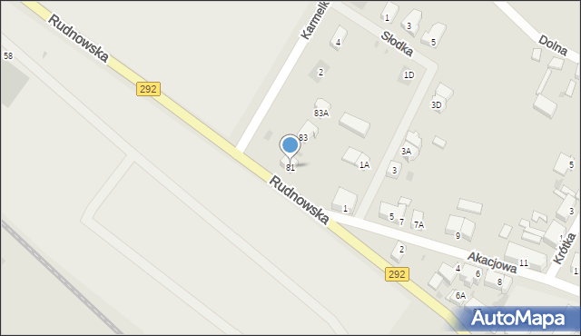 Głogów, Rudnowska, 81, mapa Głogów