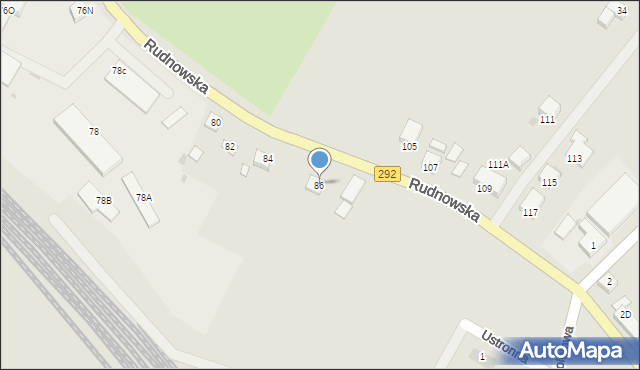 Głogów, Rudnowska, 86, mapa Głogów