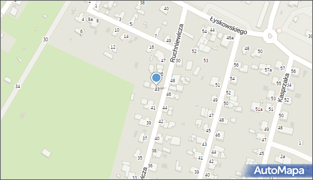 Grudziądz, Ruchniewicza Alojzego, 43, mapa Grudziądza