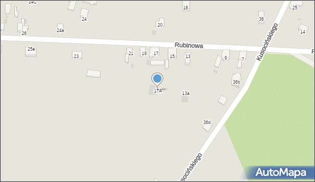 Imielin, Rubinowa, 17a, mapa Imielin