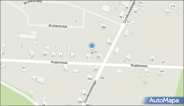 Imielin, Rubinowa, 2A, mapa Imielin