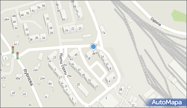 Jastrzębie-Zdrój, Ruchu Oporu, 16, mapa Jastrzębie-Zdrój