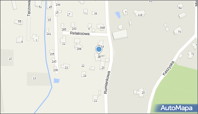 Jaworze, Rumiankowa, 18, mapa Jaworze