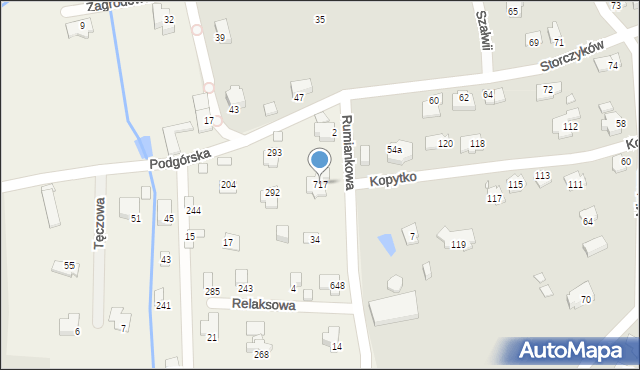 Jaworze, Rumiankowa, 717, mapa Jaworze