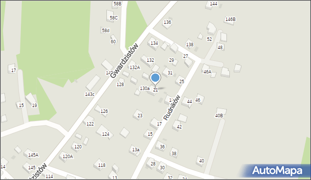 Jaworzno, Rudników, 21, mapa Jaworzno