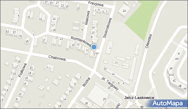 Jelcz-Laskowice, Rumiankowa, 1, mapa Jelcz-Laskowice
