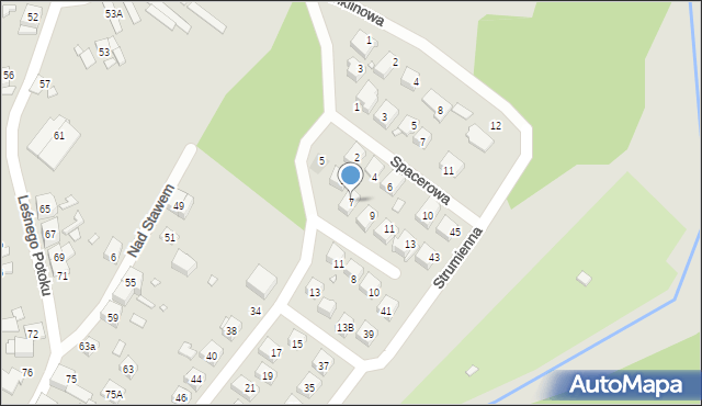 Katowice, Ruczajowa, 7, mapa Katowic