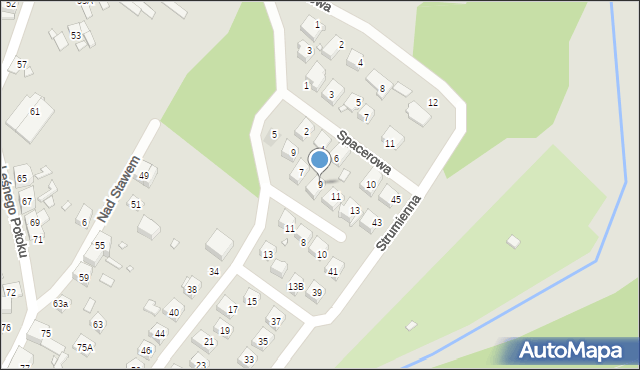 Katowice, Ruczajowa, 9, mapa Katowic