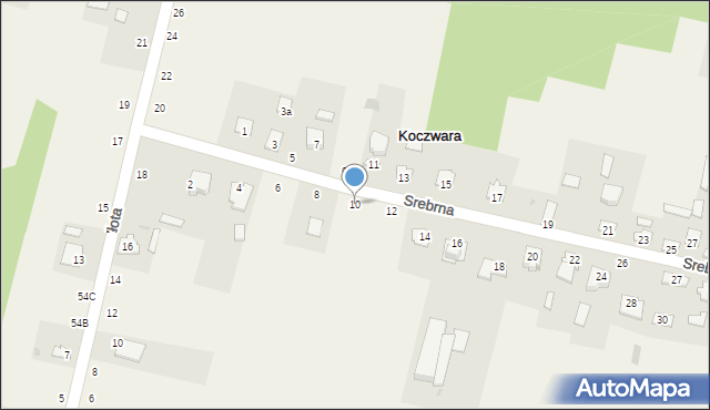 Koczwara, Rubinowa, 10, mapa Koczwara