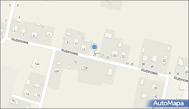 Koczwara, Rubinowa, 15, mapa Koczwara