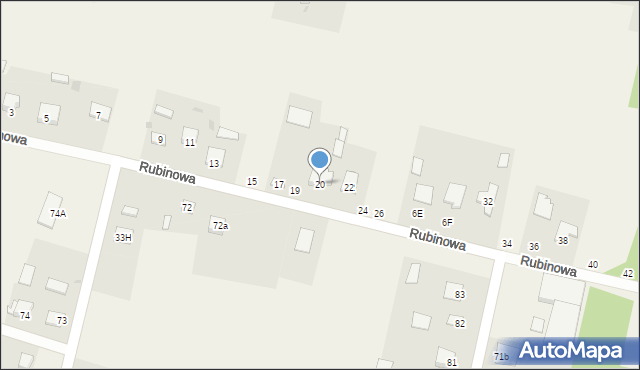 Koczwara, Rubinowa, 20, mapa Koczwara